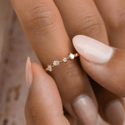 Mixed Gemstone Cluster Ring – 925 Sterling Silver, Gold Plated