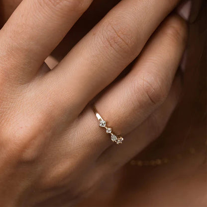 Mixed Gemstone Cluster Ring – 925 Sterling Silver, Gold Plated