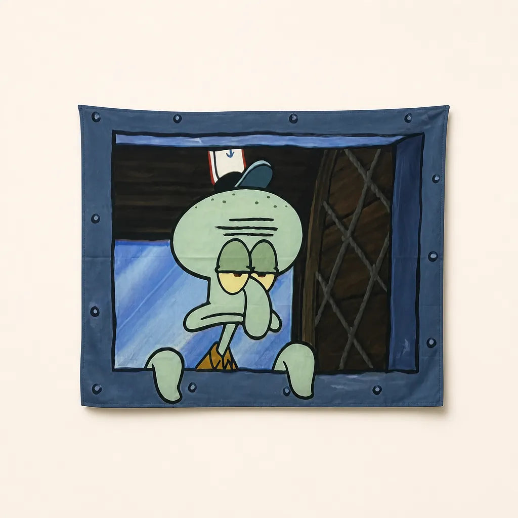 Spongebob squidward room tapestry