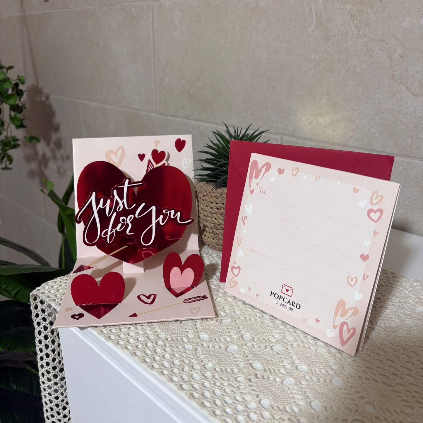 Red Hearts Love Pop Cards