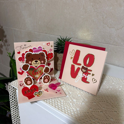 Red Hearts Love Pop Cards