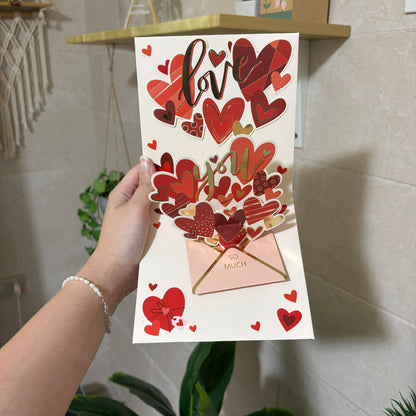 Red Hearts Love Pop Cards