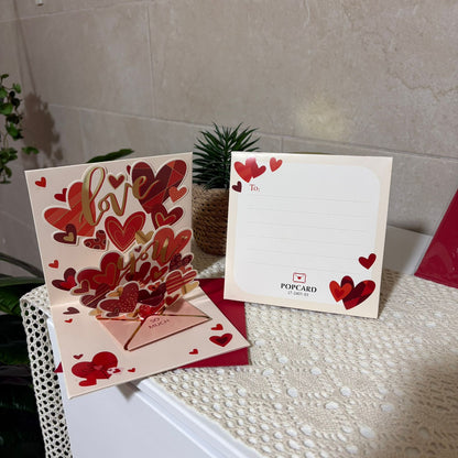Red Hearts Love Pop Cards