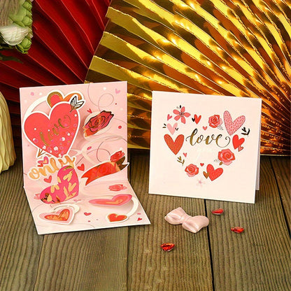 Red Hearts Love Pop Cards