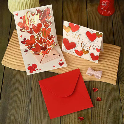 Red Hearts Love Pop Cards