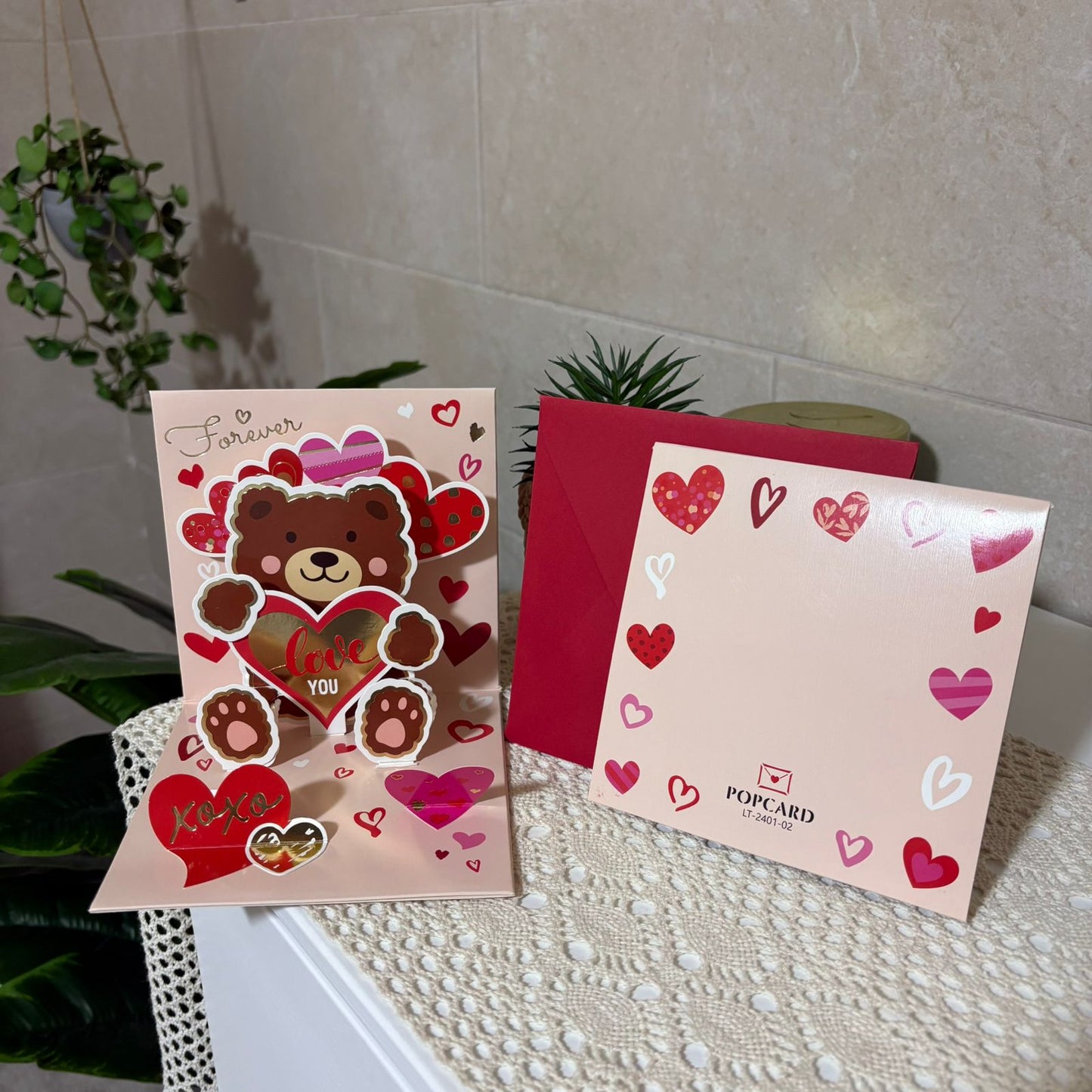 Red Hearts Love Pop Cards
