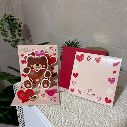 Red Hearts Love Pop Cards