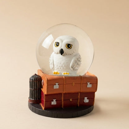 Harry Potter Hedwig Owl 9cm Mini Snow Globe – Luggage & Bird Cage Base Desk Decor