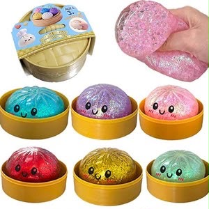 Glitter Dumpling Squishy Toy with Steamer Basket - Blind Box