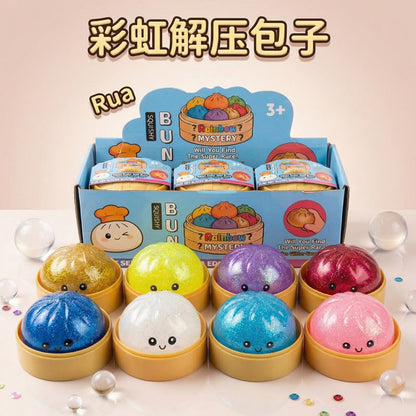 Glitter Dumpling Squishy Toy with Steamer Basket - Blind Box