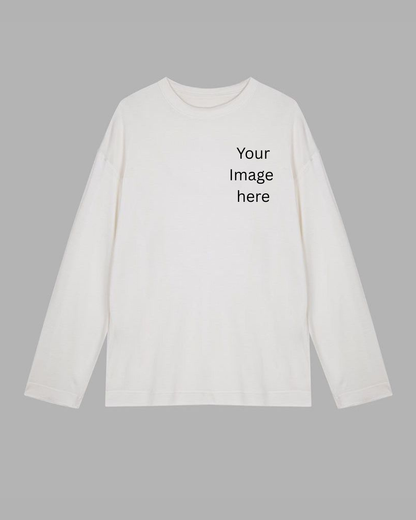 Custom Image Long Sleeve Cotton T-shirt
