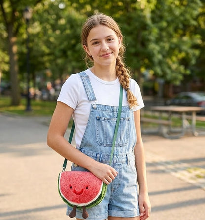 Plush Watermelon Crossbody Bag