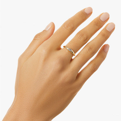 Bezel Marquise Solitaire Ring – 925 Sterling Silver, Gold Plated - Photo 7 | Pinky Promise
