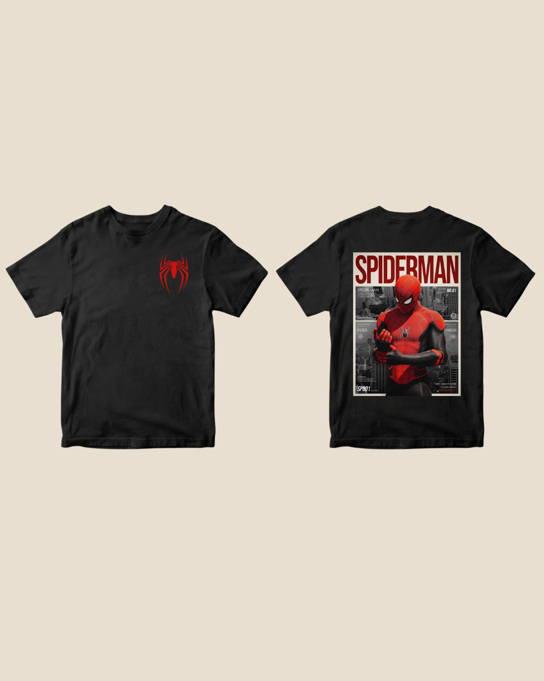 spiderman T-shirt - front and back