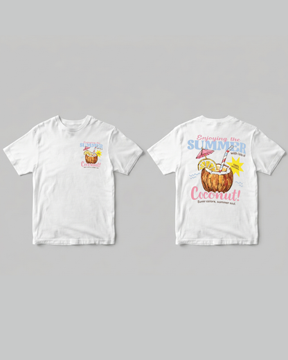 Coconut Summer T-shirt - Front and back