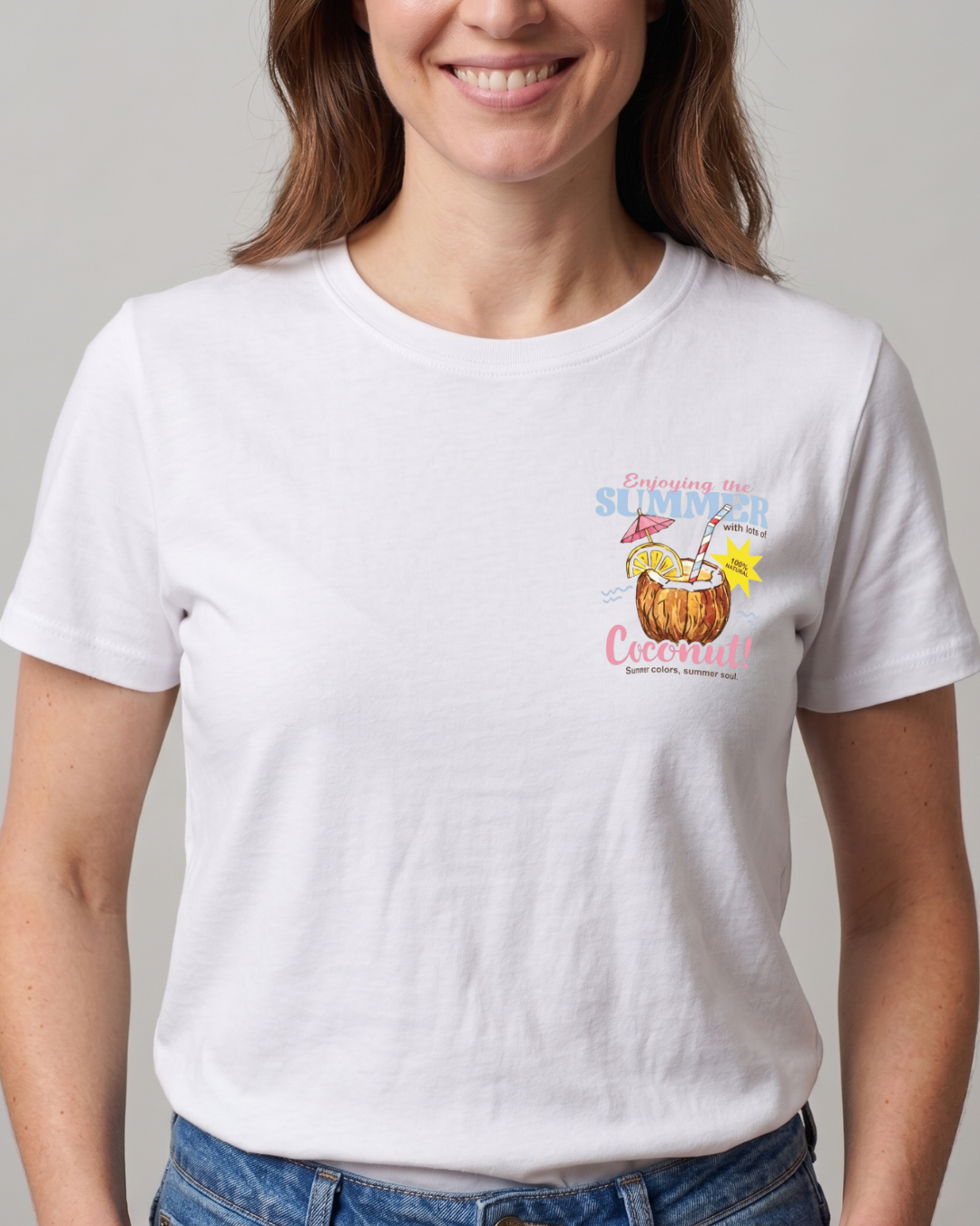 Coconut Summer T-shirt - Front and back