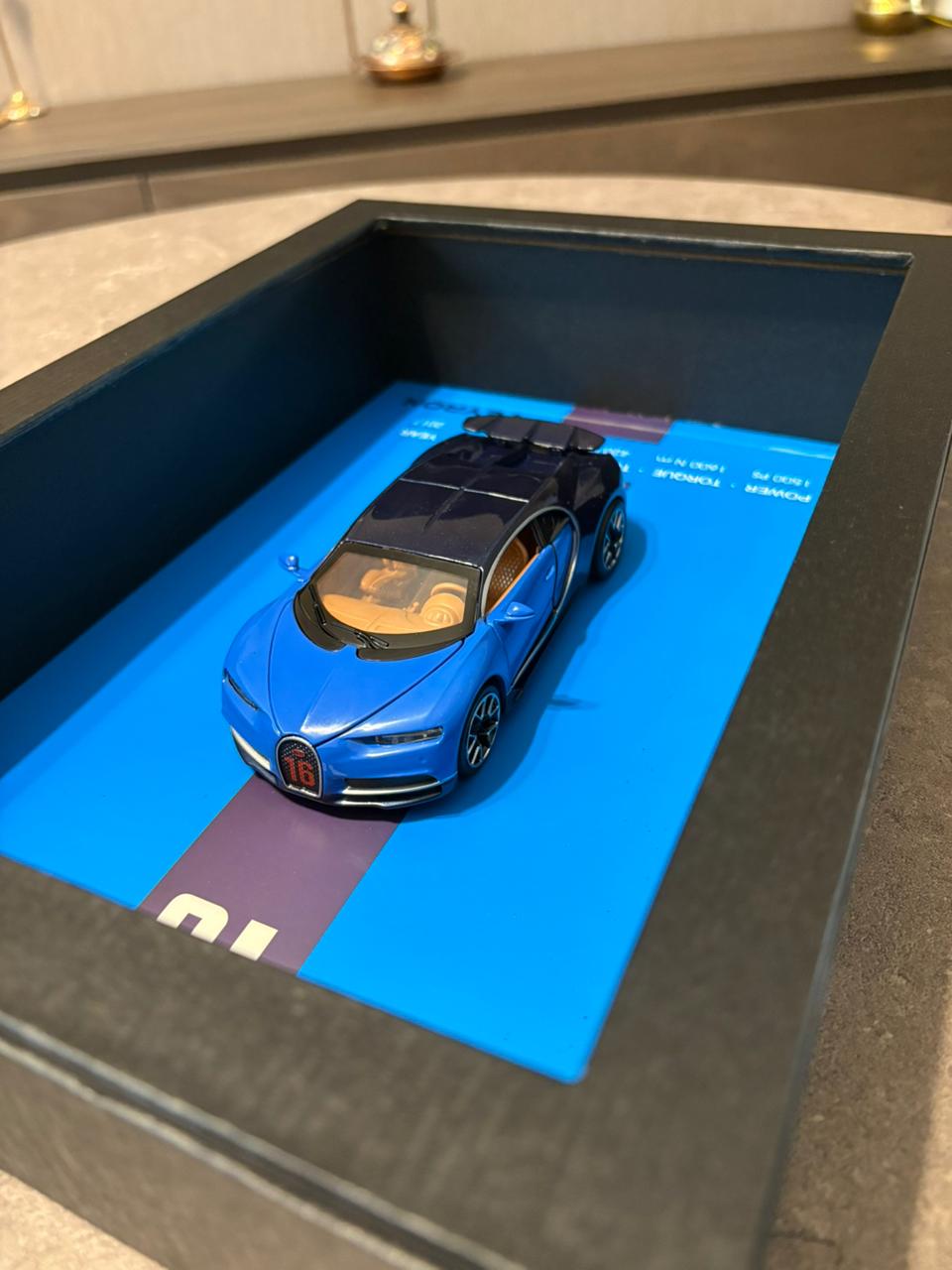 Blue Bugatti Veyron 3D Frame  – 32cm x 23cm - Close Up | Pinky Promise