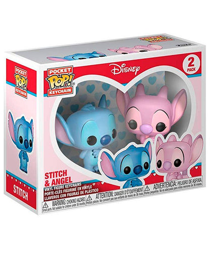 Stitch and angel matching keychains
