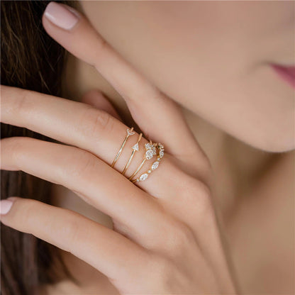 Cluster Crystal Ring – 925 Sterling Silver, Gold Plated - Photo 7 | Pinky Promise