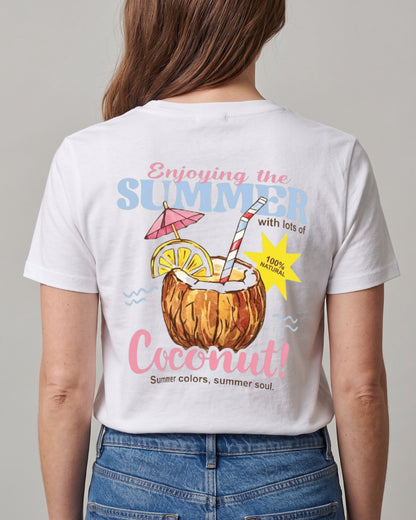 Buy Coconut Summer T-shirt - Front and back at Pinky Promise