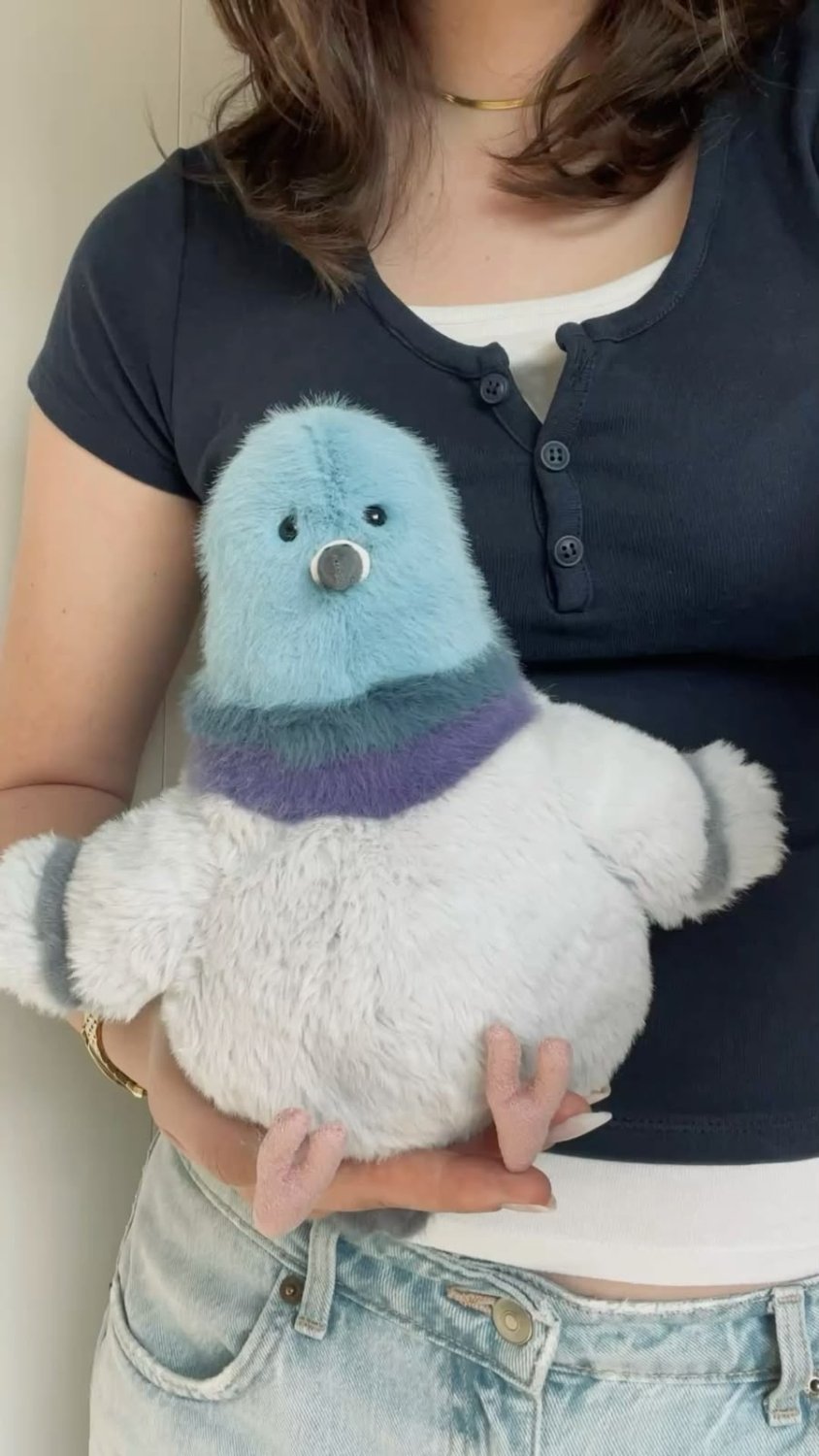 Cute Pigeon Plush Toy – Soft Chubby City Bird Stuffed Animal & Desk Decor - Pinky Promise