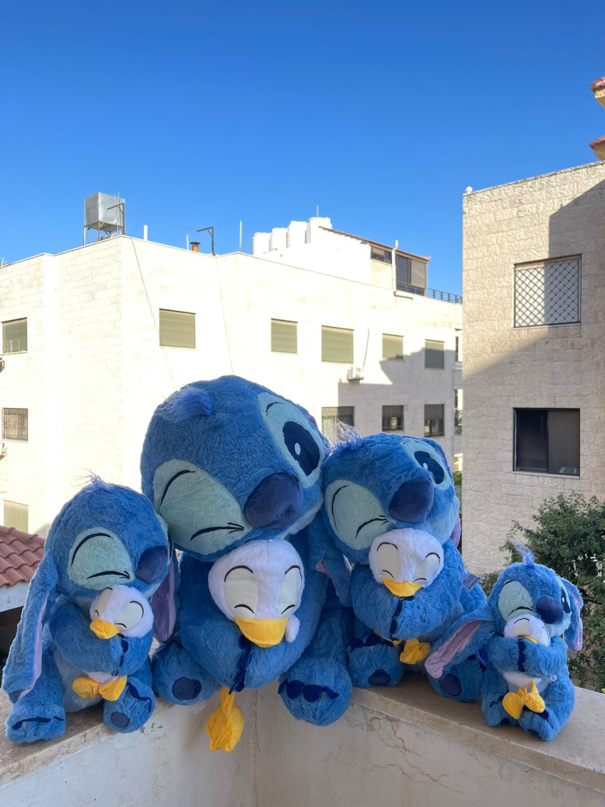 Stitch holding a duck plush toy (70 cm )