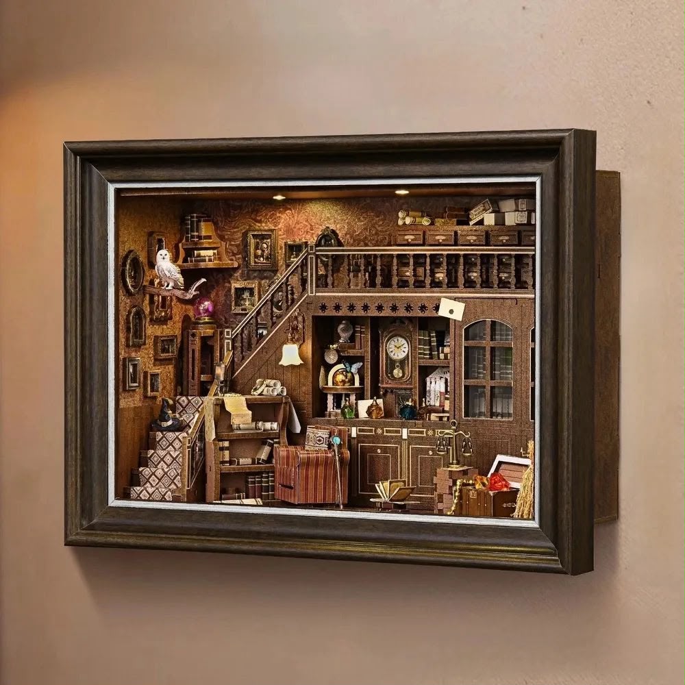 DIY Harry Potter Secret Attic Miniature Kit – 3D Light-Up Wall Frame Nook Craft - Pinky Promise
