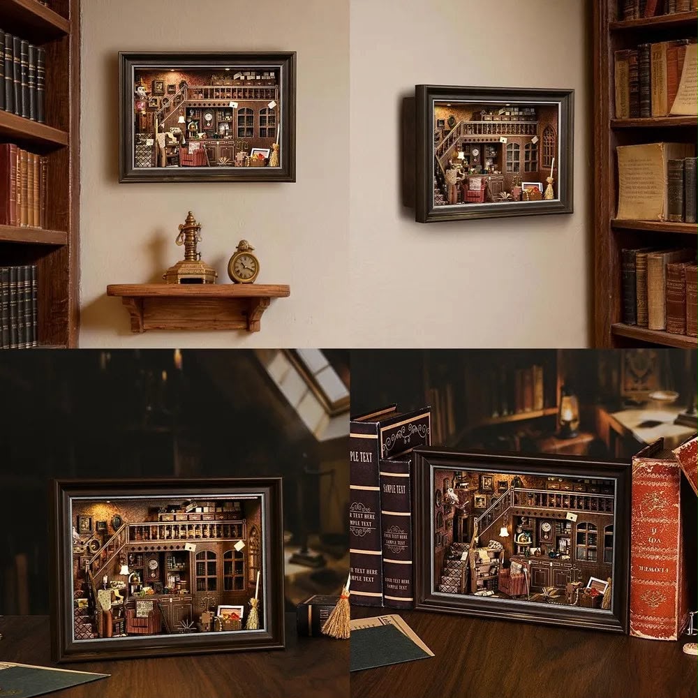 DIY Harry Potter Secret Attic Miniature Kit – 3D Light-Up Wall Frame Nook Craft - Pinky Promise