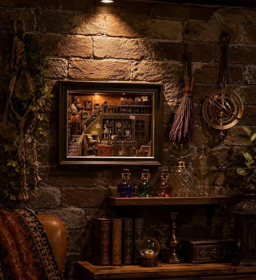 DIY Harry Potter Secret Attic Miniature Kit – 3D Light-Up Wall Frame Nook Craft - Pinky Promise