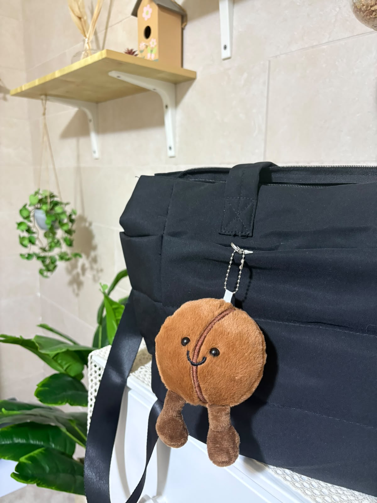 Coffee bean plush keychain - 14 cm