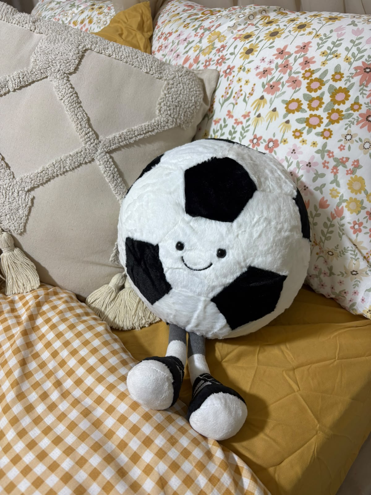 Kawaii Sports Ball Plushies – Basketball & Football - 30 cm