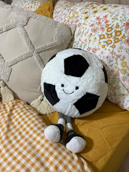 Kawaii Sports Ball Plushies – Basketball & Football - 30 cm
