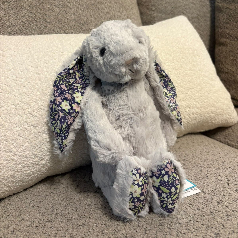 Floral Bunny plush - Grey - 30 cm - Pinky Promise