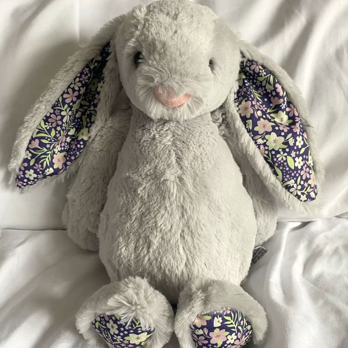 Floral Bunny plush - Grey - 30 cm - Pinky Promise