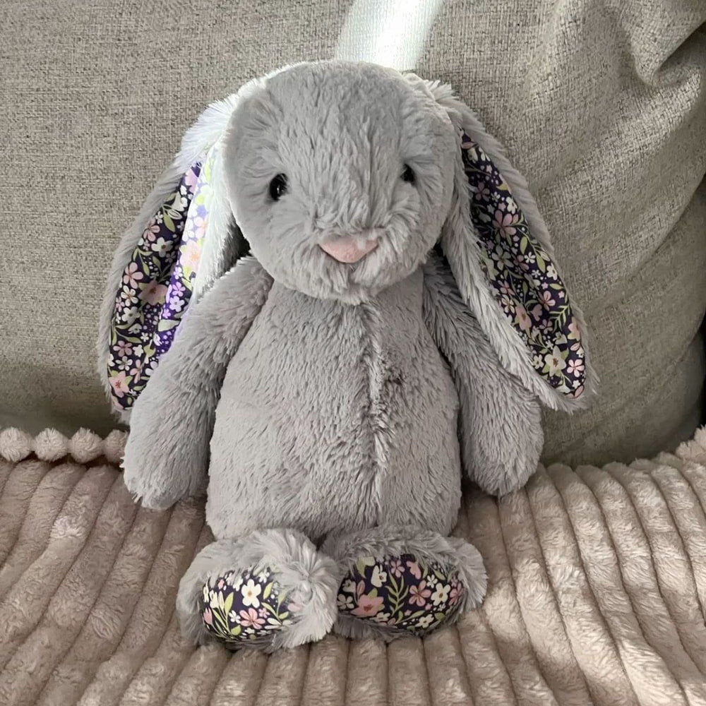 Floral Bunny plush - Grey - 30 cm - Pinky Promise