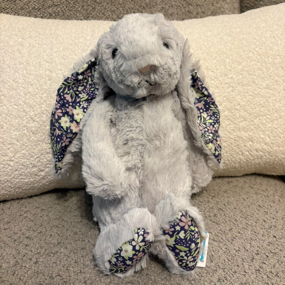 Floral Bunny plush - Grey - 30 cm - Pinky Promise