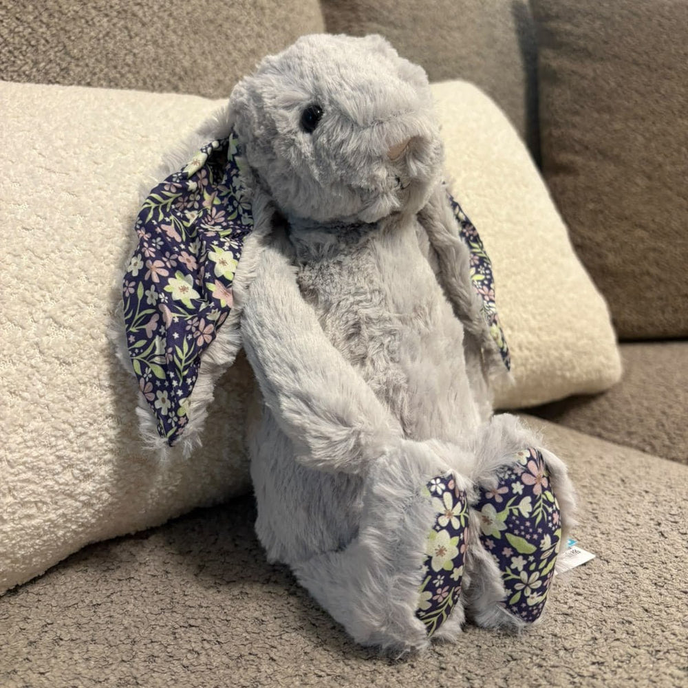 Floral Bunny plush - Grey - 30 cm - Pinky Promise