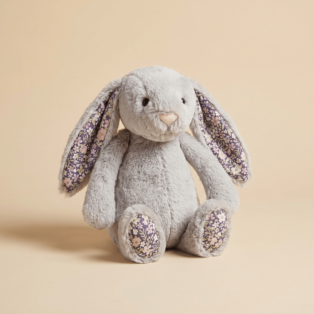 Floral Bunny plush - Grey - 30 cm - Pinky Promise