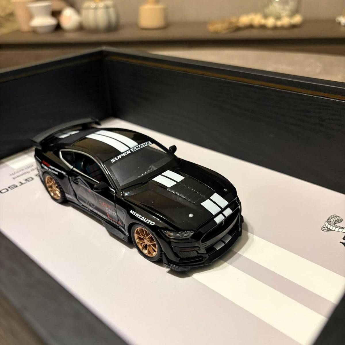 Ford Mustang Shelby GT500 3D Shadow Box Wall Art - Black - 32cm x 23cm - Pinky Promise