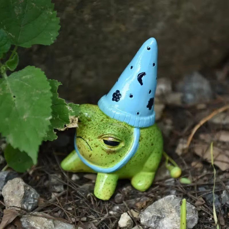 Grumpy Ceramic Frog with Wizard Hat Figurine - Photo 9 | Pinky Promise