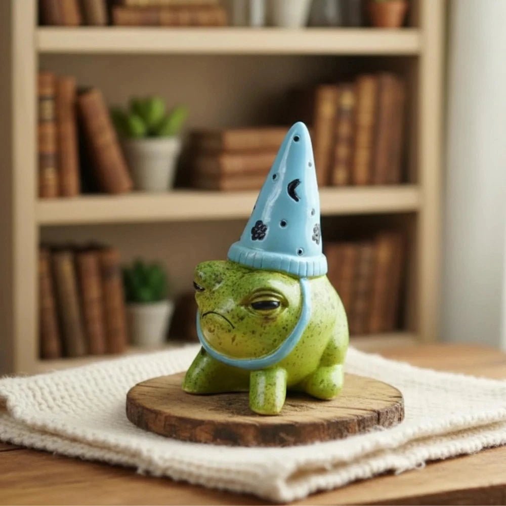 Grumpy Ceramic Frog with Wizard Hat Figurine - Photo 7 | Pinky Promise