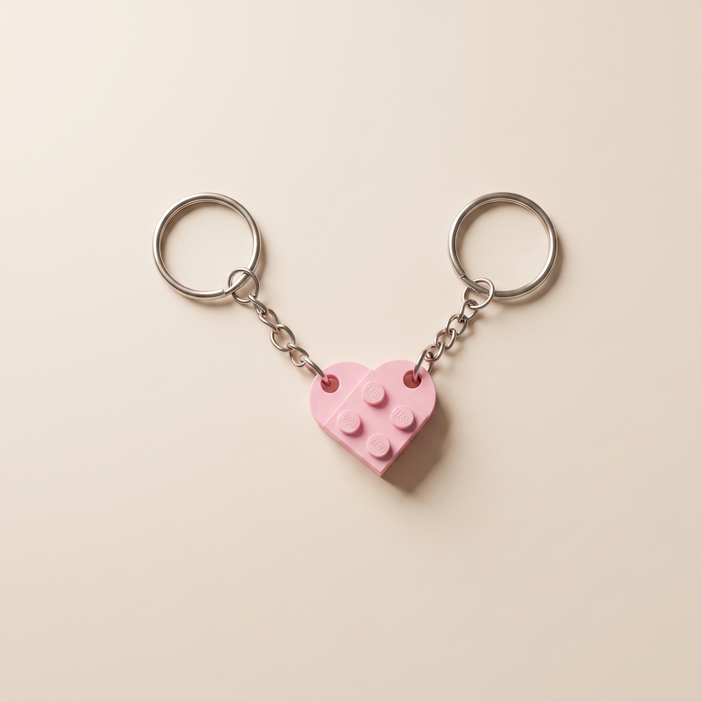 Pink heart keychain