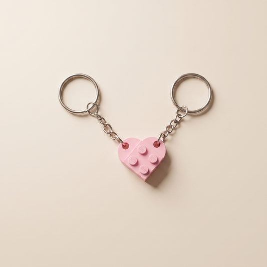 Pink heart keychain