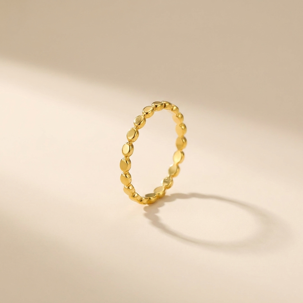 Beaded Dot Eternity Ring - Gold - Studio shot