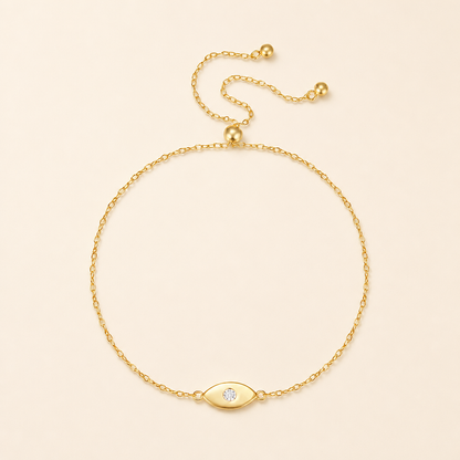 Evil Eye Charm Bracelet – 925 Sterling Silver, Gold Plated