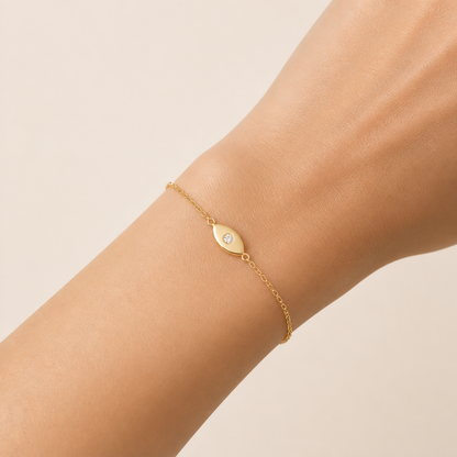 Evil Eye Charm Bracelet – 925 Sterling Silver, Gold Plated