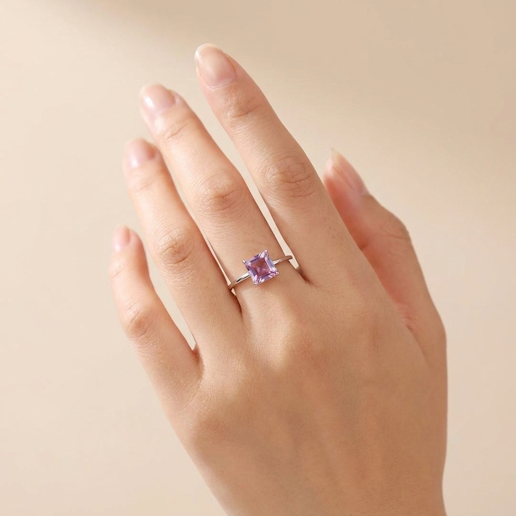 Bi-Color Gemstone Solitaire Ring – 925 Sterling Silver