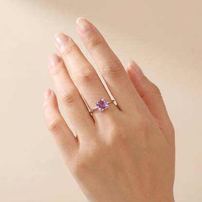 Bi-Color Gemstone Solitaire Ring – 925 Sterling Silver