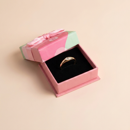Bezel Marquise Solitaire Ring – 925 Sterling Silver, Gold Plated