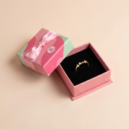 Mixed Gemstone Cluster Ring – 925 Sterling Silver, Gold Plated